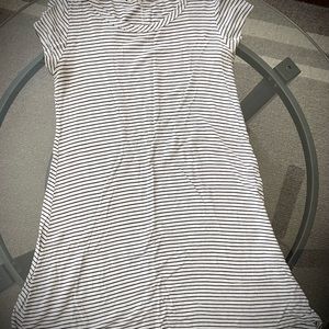 White and black striped dress, above me, size L